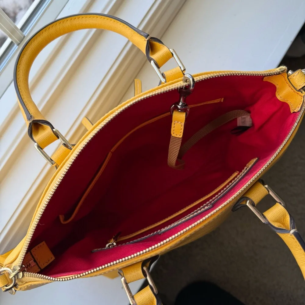 Dooney & Bourke Yellow Double Zip Satchel and Wallet Set in Dandelion with Tags - Picture 4 of 15